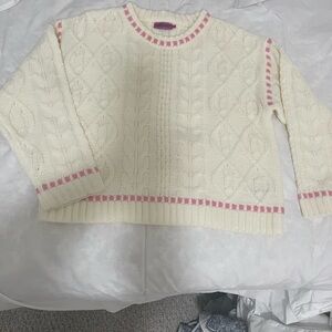 Edikted Cream Sweater with Pink Details